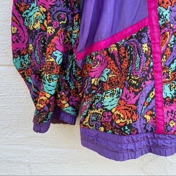 Vintage 90s Westbound Sport Paisley Full Zip Windbreaker Track Jacket - Picture 11 of 13